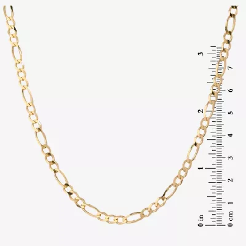 Made in Italy Unisex Adult 18K Gold Over Silver 24 Inch Figaro Chain Necklace