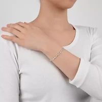 Made in Italy Womens Sterling Silver 7 Inch Solid Herringbone Chain Bracelet