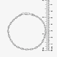 Made in Italy Womens Sterling Silver 7 Inch Solid Herringbone Chain Bracelet