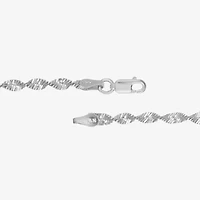 Made in Italy Womens Sterling Silver 7 Inch Solid Herringbone Chain Bracelet