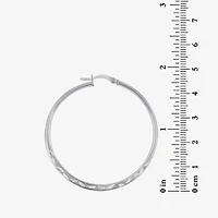 Womens Sterling Silver 45mm Hoop Earrings