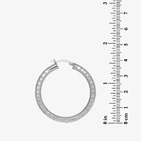 Womens Sterling Silver 38mm Hoop Earrings