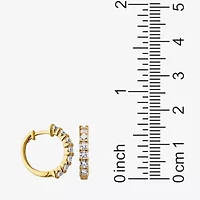 DiamonArt® 18K Yellow Gold over Silver Cubic Zirconia Hoop Earrings