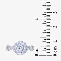 DiamonArt® Womens 3 1/2 CT. T.W White Cubic Zirconia Sterling Silver Engagement Ring