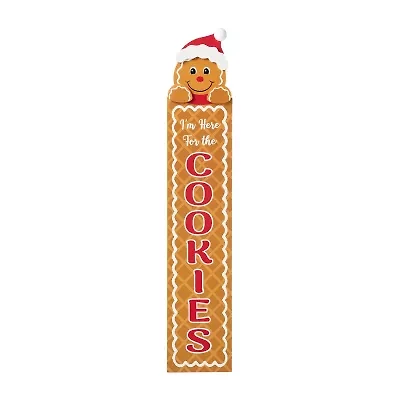 Glitzhome Wood Gingerbread Man Decor Christmas Porch Sign