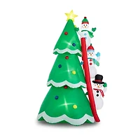 Glitzhome 8ft Lighted Snowman Tree Christmas Inflatable