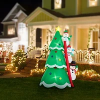 Glitzhome 8ft Lighted Snowman Tree Christmas Inflatable