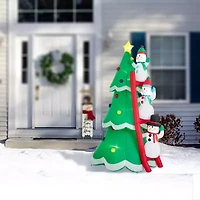 Glitzhome 8ft Lighted Snowman Tree Christmas Inflatable