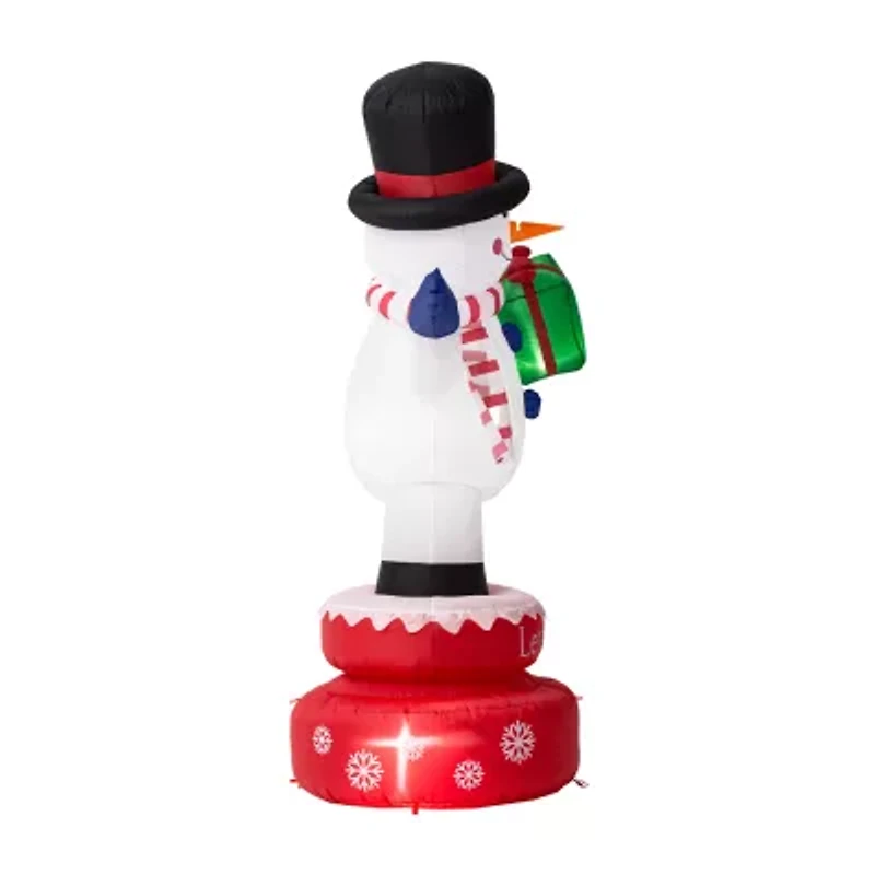 Glitzhome 6ft Lighted Rotating Snowman Christmas Inflatable