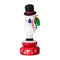 Glitzhome 6ft Lighted Rotating Snowman Christmas Inflatable