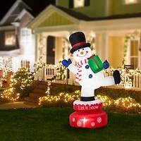 Glitzhome 6ft Lighted Rotating Snowman Christmas Inflatable
