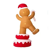 Glitzhome 6ft Lighted Gingerbread Man Christmas Inflatable