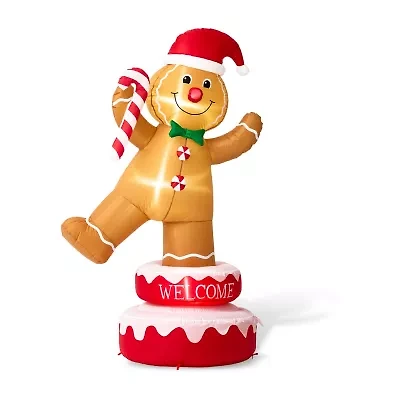 Glitzhome 6ft Lighted Gingerbread Man Christmas Inflatable