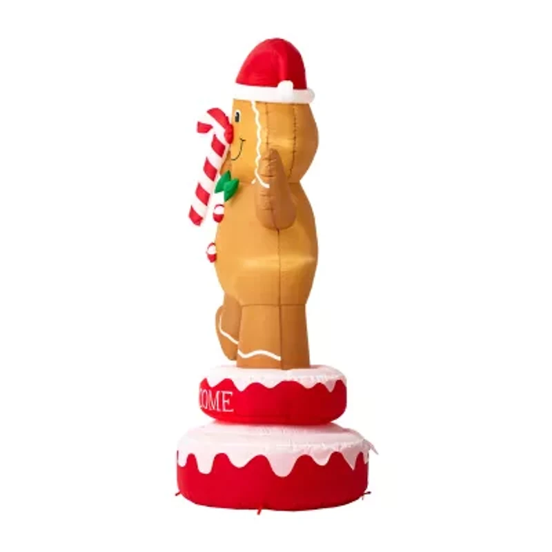 Glitzhome 6ft Lighted Gingerbread Man Christmas Inflatable