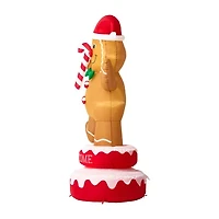 Glitzhome 6ft Lighted Gingerbread Man Christmas Inflatable