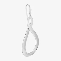 Womens Sterling Silver Infinity Drop Earrings