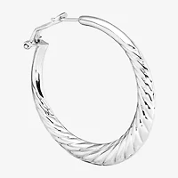 Womens Sterling Silver 50mm Infinity Hoop Earrings