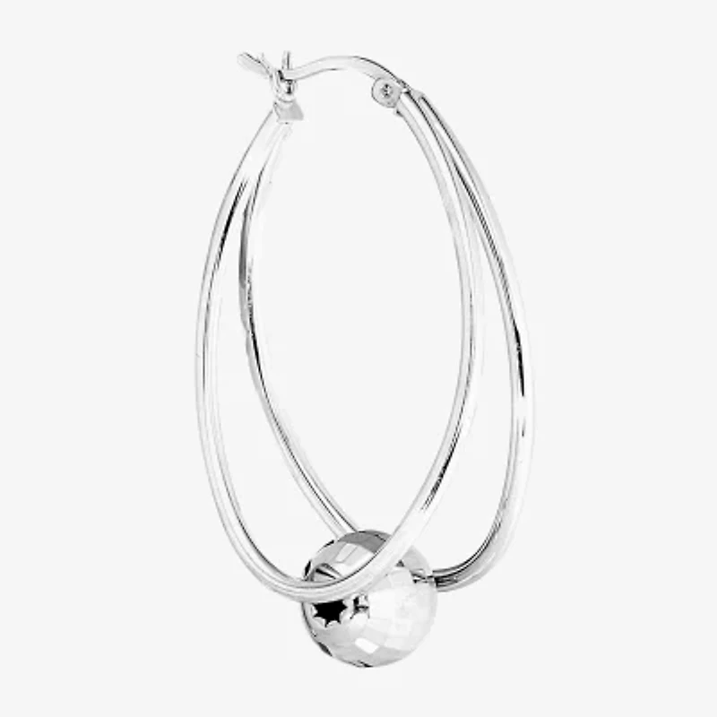 Womens Sterling Silver 50mm Infinity Hoop Earrings