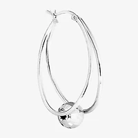 Womens Sterling Silver 50mm Infinity Hoop Earrings