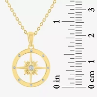 Diamond Accent (G-H / I1-I2) Womens Diamond Accent Lab Grown White Diamond 14K Gold Over Silver Circle 16 Inch Pendant Necklace