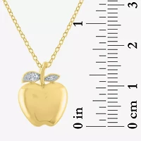 Diamond Accent "Apple Of My Eye" (G-H / I1-I2) Womens Diamond Accent Lab Grown White Diamond 14K Gold Over Silver 16 Inch Pendant Necklace