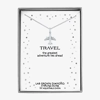 Diamond Accent "Travel" (G-H / I1-I2) Airplane Womens Diamond Accent Lab Grown White Diamond Sterling Silver 16 Inch Pendant Necklace