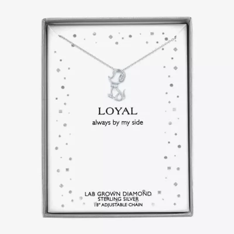 Diamond Accent (G-H / I1-I2) Womens Diamond Accent Lab Grown White Diamond Sterling Silver 16 Inch Pendant Necklace