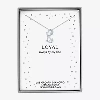 Diamond Accent (G-H / I1-I2) Womens Diamond Accent Lab Grown White Diamond Sterling Silver 16 Inch Pendant Necklace