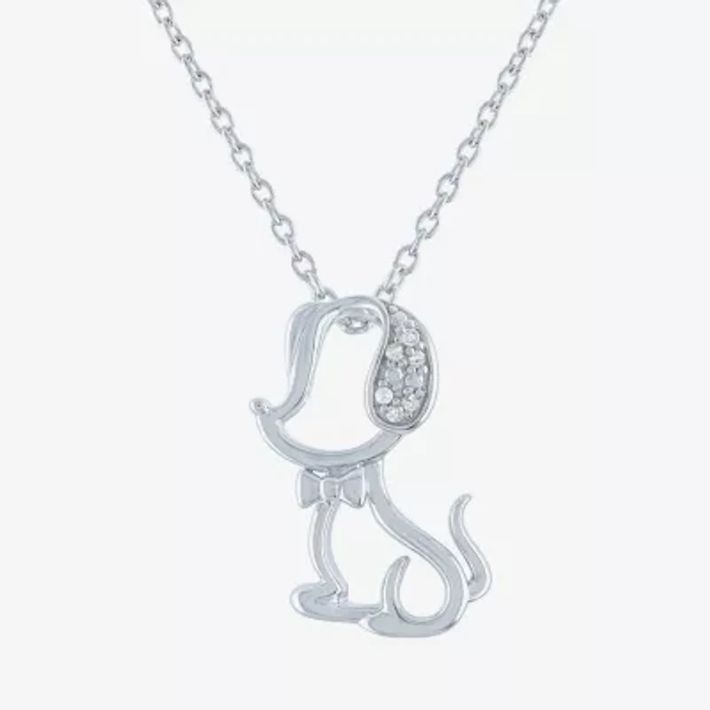 Diamond Accent (G-H / I1-I2) Womens Diamond Accent Lab Grown White Diamond Sterling Silver 16 Inch Pendant Necklace