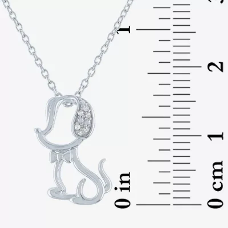 Diamond Accent (G-H / I1-I2) Womens Diamond Accent Lab Grown White Diamond Sterling Silver 16 Inch Pendant Necklace