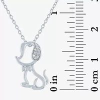 Diamond Accent (G-H / I1-I2) Womens Diamond Accent Lab Grown White Diamond Sterling Silver 16 Inch Pendant Necklace