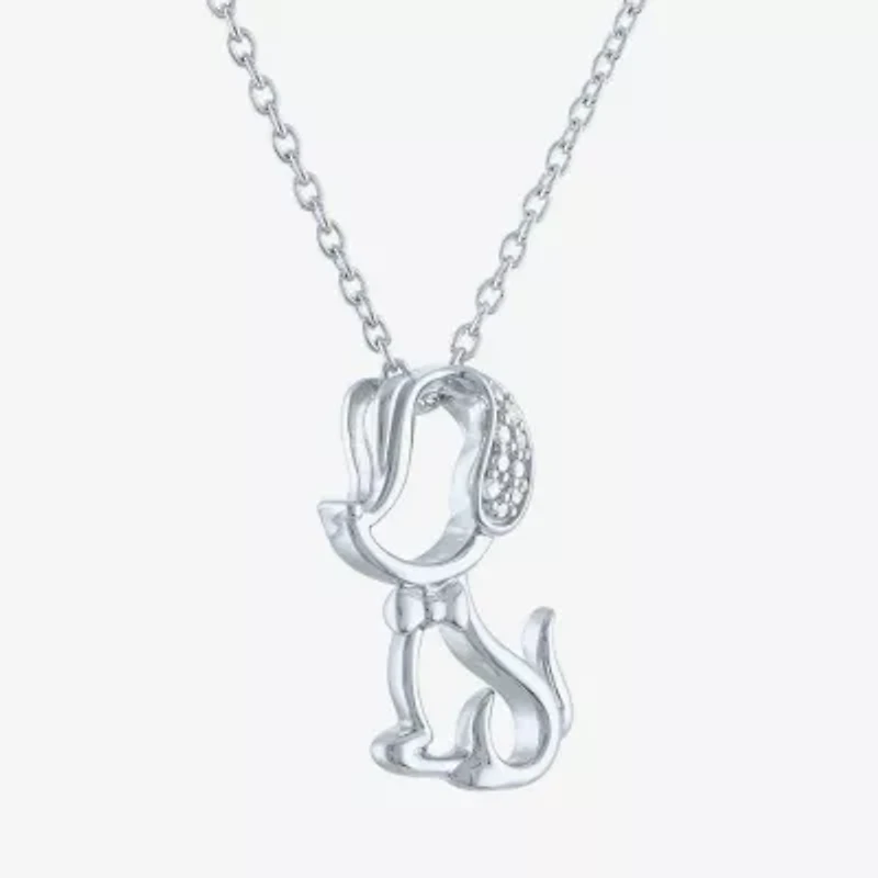 Diamond Accent (G-H / I1-I2) Womens Diamond Accent Lab Grown White Diamond Sterling Silver 16 Inch Pendant Necklace