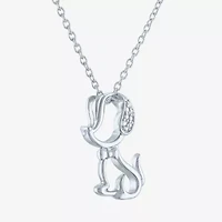 Diamond Accent (G-H / I1-I2) Womens Diamond Accent Lab Grown White Diamond Sterling Silver 16 Inch Pendant Necklace