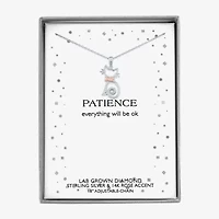 Diamond Accent (G-H / I1-I2) "Cat" Womens Diamond Accent Lab Grown White Diamond Accent 14K Rose Gold Over Silver Sterling Silver 16 Inch Pendant Necklace