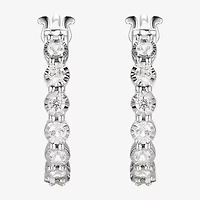 Womens 1/10 CT. T.W. Natural White Diamond Sterling Silver 18mm Hoop Earrings
