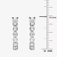 Womens 1/10 CT. T.W. Natural White Diamond Sterling Silver 18mm Hoop Earrings