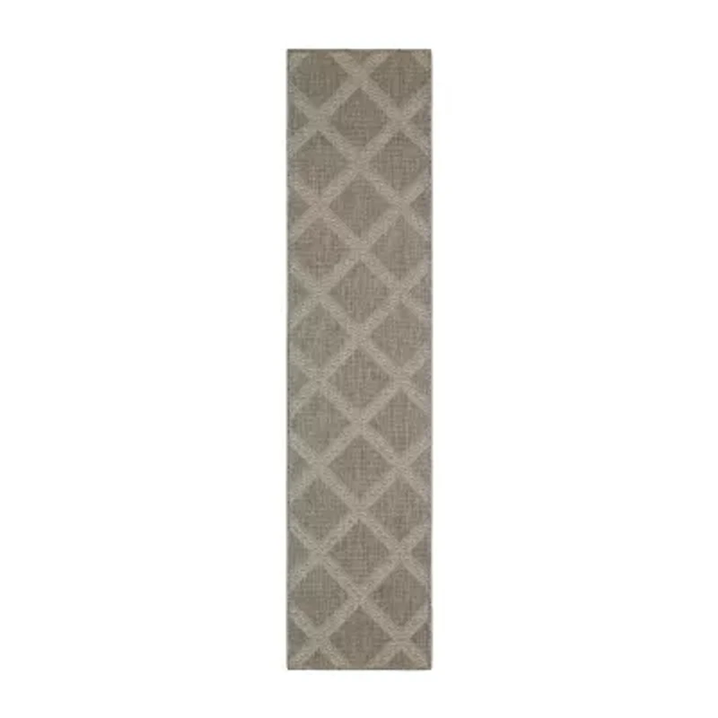 Covington Home Carina Woven Diamonds 24"X90" Indoor Outdoor Rectangular Runner