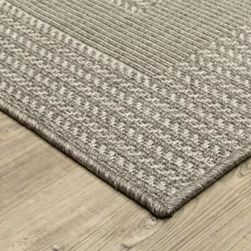 Covington Home Carina Textured Border 24"X90" Indoor Outdoor Rectangular Runner