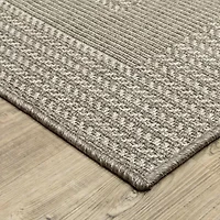 Covington Home Carina Textured Border 24"X90" Indoor Outdoor Rectangular Runner