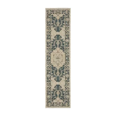 Covington Home Long Island Medallion 22"X90" Indoor Outdoor Rectangular Runner