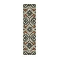 Covington Home Long Island Tribal Diamonds 22"X90" Indoor Outdoor Rectangular Runner