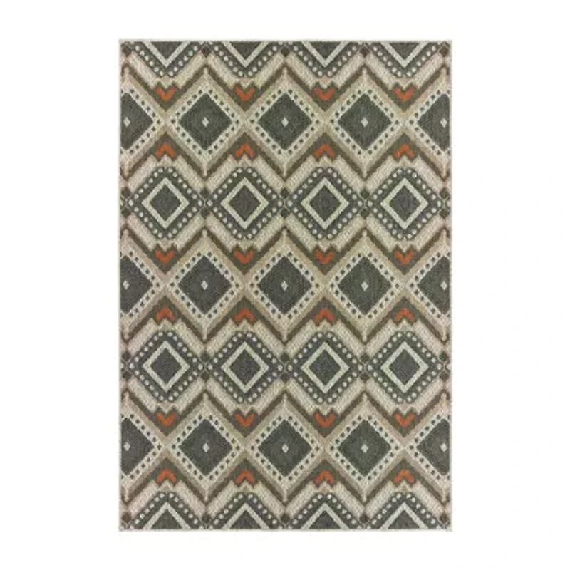 Covington Home Long Island Tribal Diamonds 39"X60" Indoor Outdoor Rectangular Accent Rug