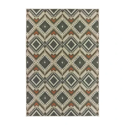 Covington Home Long Island Tribal Diamonds 39"X60" Indoor Outdoor Rectangular Accent Rug