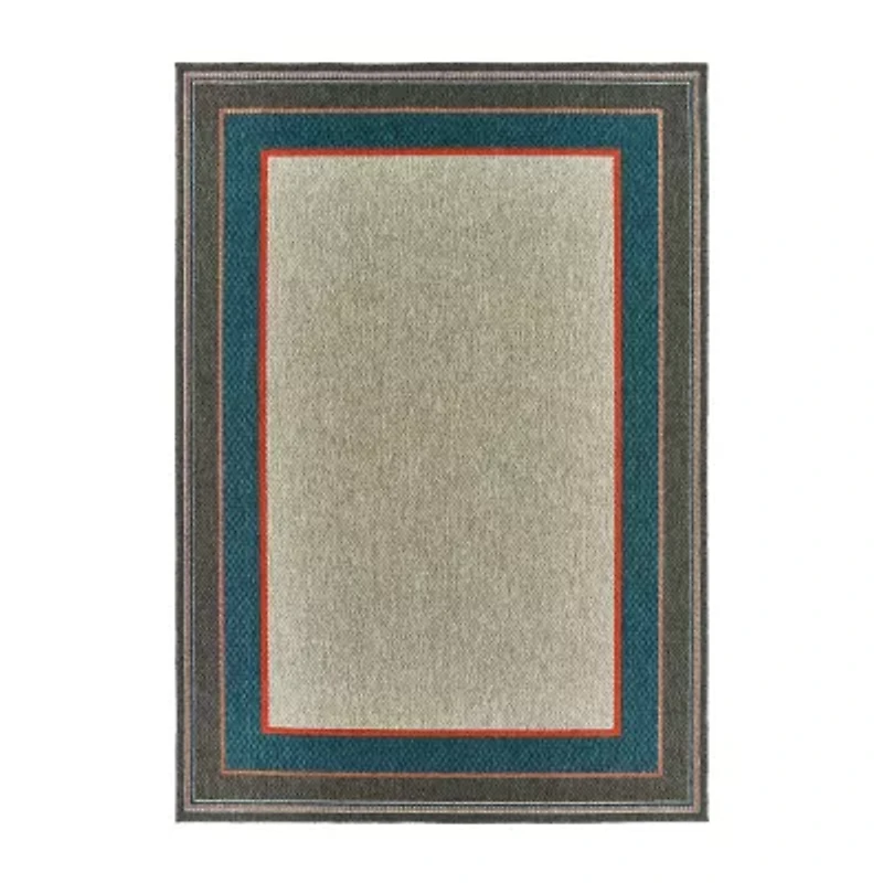 Covington Home Long Island Casual Border Indoor Outdoor Rectangular Area Rug