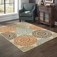 Covington Home Majorca Floral Medallions Indoor Outdoor Rectangular Accent Rug