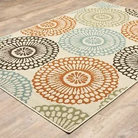 Covington Home Majorca Floral Medallions Indoor Outdoor Rectangular Area Rug