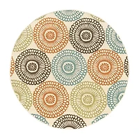 Covington Home Majorca Floral Medallions 7'X7' Indoor Outdoor Round Area Rug