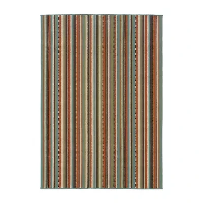 Covington Home Majorca Vertical Stripes Indoor Outdoor Rectangular Accent Rug