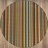 Covington Home Majorca Vertical Stripes 7'X7' Indoor Outdoor Round Area Rug