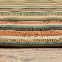 Covington Home Majorca Vertical Stripes 7'X7' Indoor Outdoor Round Area Rug